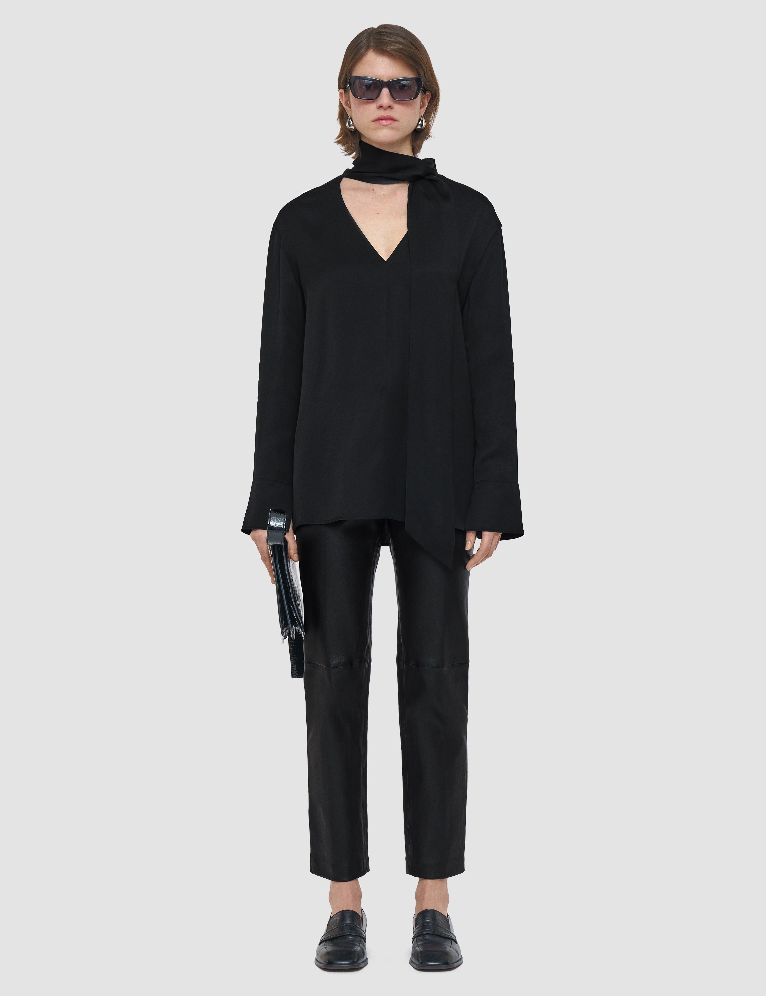 Black Adele Light Crepe Blouse - Joseph
