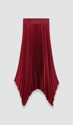 Red Ade Knit Weave Plissé Skirt - Joseph