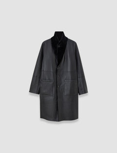 Black Britanny Reversible Soft Shearling Coat - Joseph