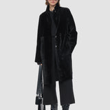 Black Britanny Reversible Soft Shearling Coat - Joseph