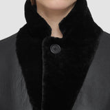 Black Britanny Reversible Soft Shearling Coat - Joseph