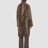 Brown Britanny Reversible Soft Shearling Coat - Joseph