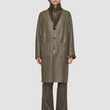 Brown Britanny Reversible Soft Shearling Coat - Joseph