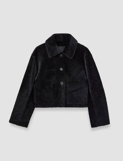 Black Alloway Reversible Soft Shearling Jacket - Joseph