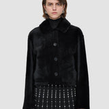 Black Alloway Reversible Soft Shearling Jacket - Joseph