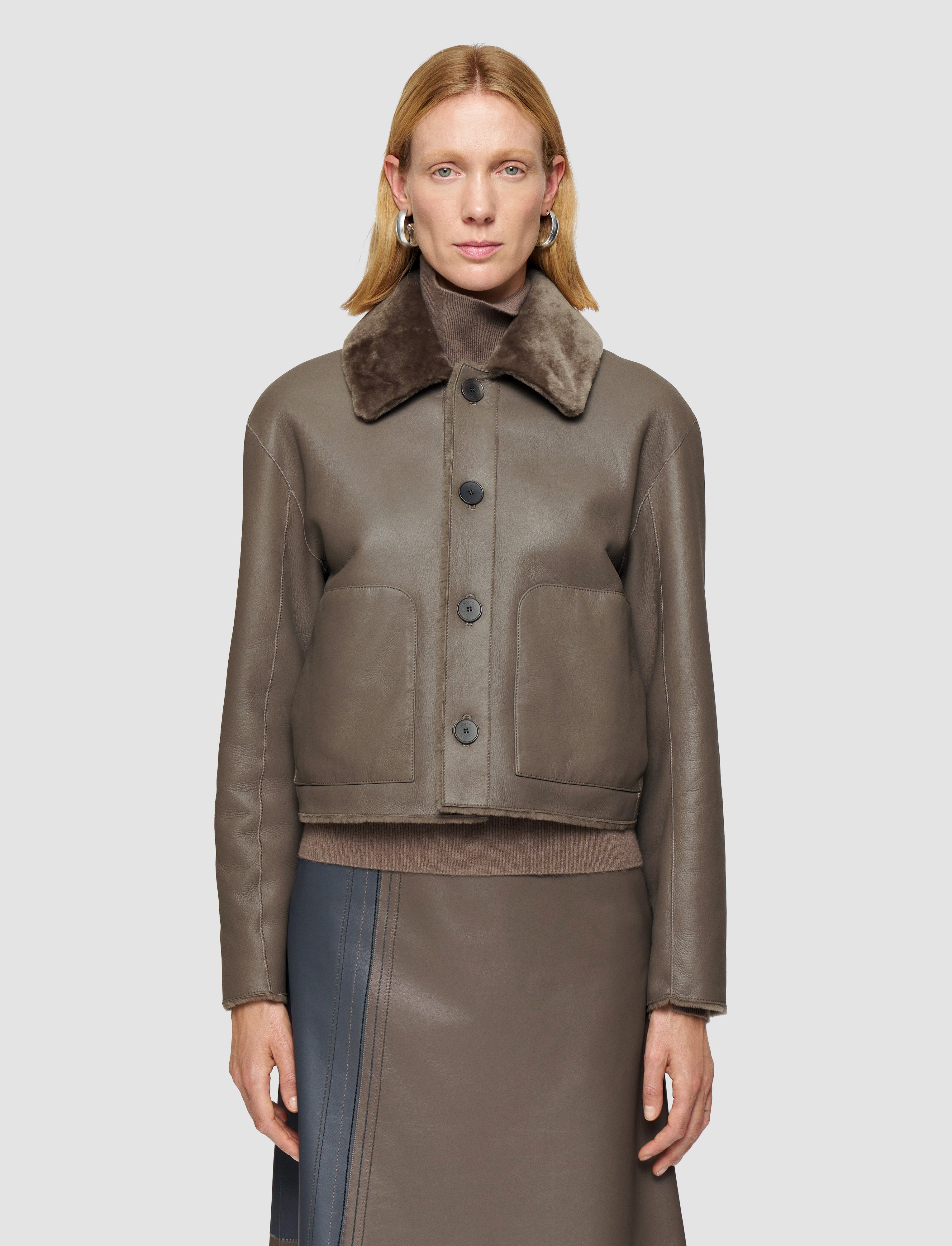 ブラウン-alloway-reversible-soft-shearling-ジャケット-JOSEPH