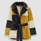 Grey Martel Overlay Shearling Coat - Joseph