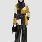 Grey Martel Overlay Shearling Coat - Joseph
