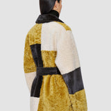 Grey Martel Overlay Shearling Coat - Joseph