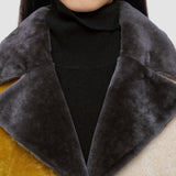 Grey Martel Overlay Shearling Coat - Joseph