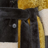 Grey Martel Overlay Shearling Coat - Joseph
