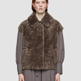 Brown Molin Reversible Shearling Gilet - Joseph