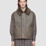 Brown Molin Reversible Shearling Gilet - Joseph