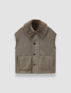 Brown Molin Reversible Shearling Gilet - Joseph