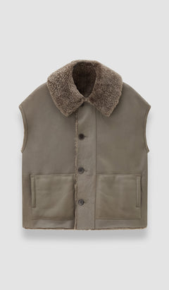 Brown Molin Reversible Shearling Gilet - Joseph
