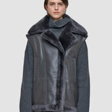 Grey Marc Soft Shearling Gilet - Joseph