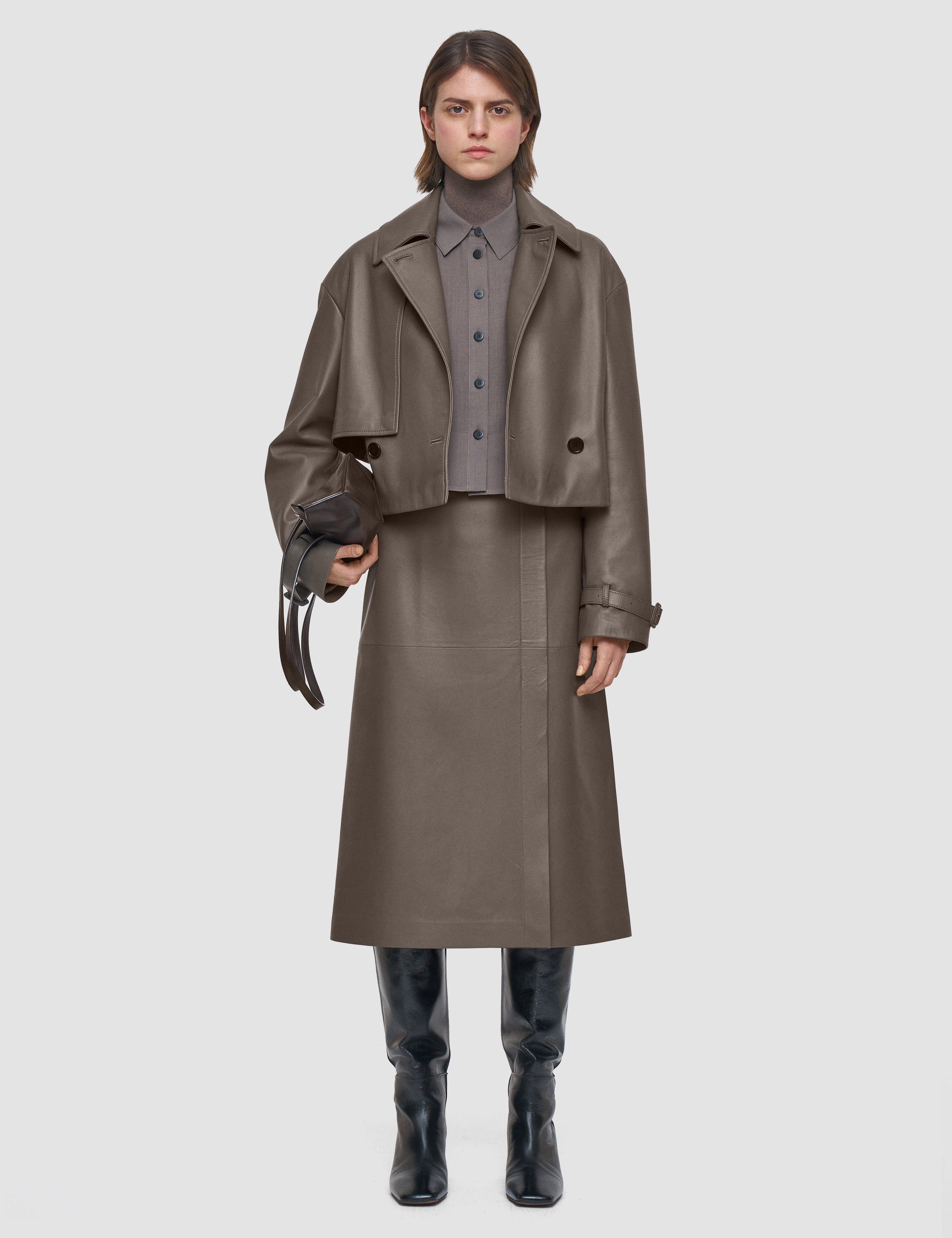 Brown Blaise Nappa Leather Jacket - Joseph