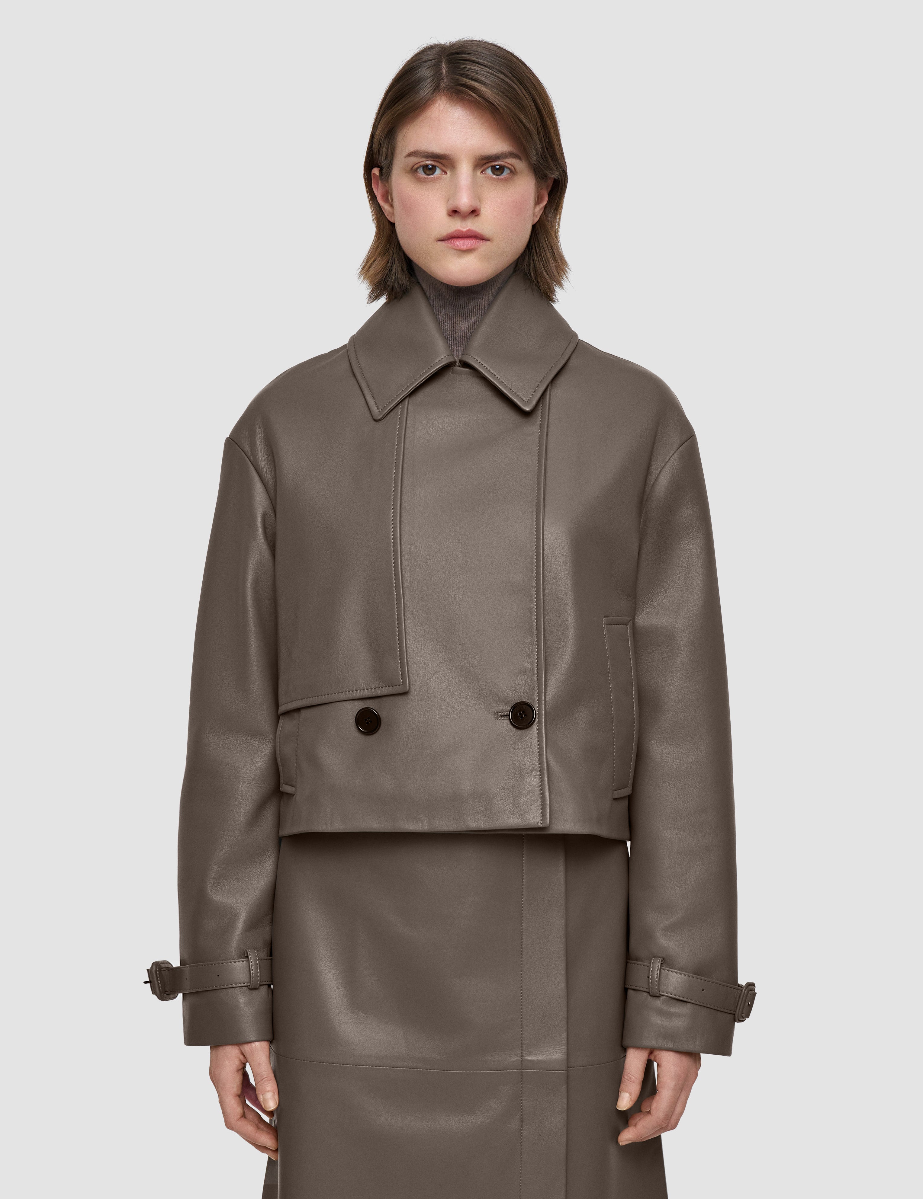 Brown Blaise Nappa Leather Jacket - Joseph