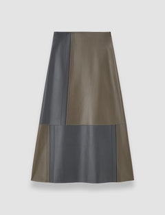 Grey Cezanne Overlay Nappa Leather Skirt - Joseph