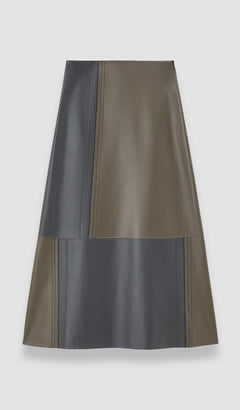 Grey Cezanne Overlay Nappa Leather Skirt - Joseph