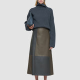 Grey Cezanne Overlay Nappa Leather Skirt - Joseph