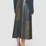 Grey Cezanne Overlay Nappa Leather Skirt - Joseph
