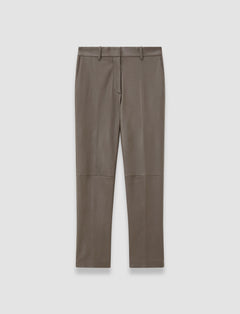 Brown Coleman Leather Stretch Trousers - Joseph
