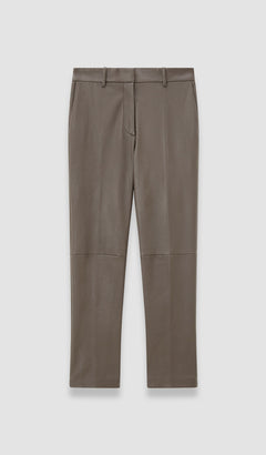 Brown Coleman Leather Stretch Trousers - Joseph