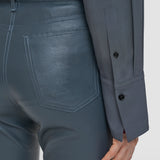 Grey Duke Leather Stretch Trousers - Joseph