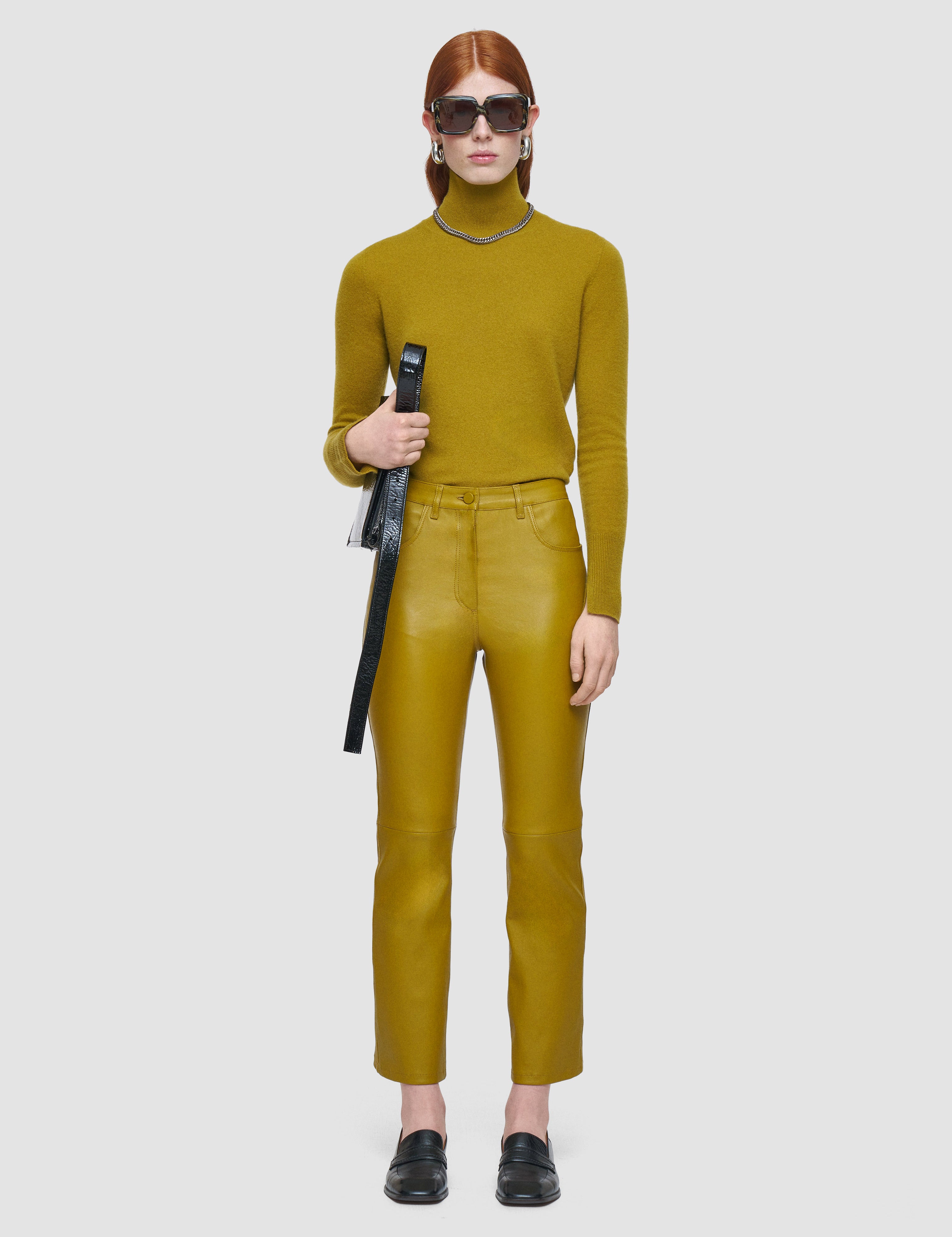 Green Duke Leather Stretch Trousers - Joseph