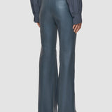 Grey Tafira Leather Stretch Trousers - Joseph