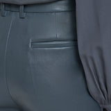 Grey Tafira Leather Stretch Trousers - Joseph