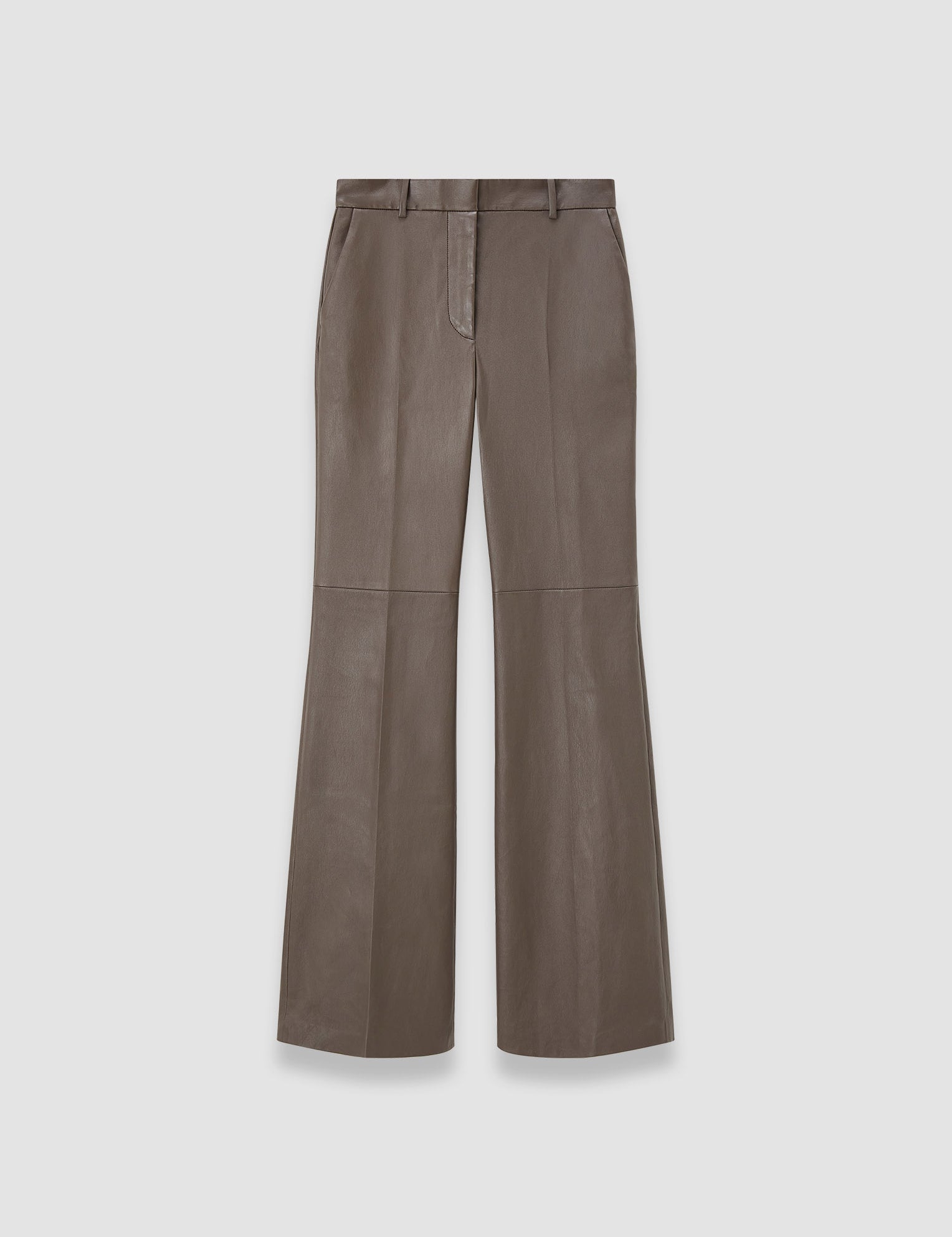 Brown Tafira Leather Stretch Trousers - Joseph