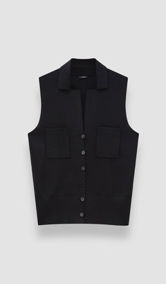 Black Milano Knit Stretch Vest - Joseph