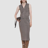 Brown Milano Knit Stretch Vest - Joseph