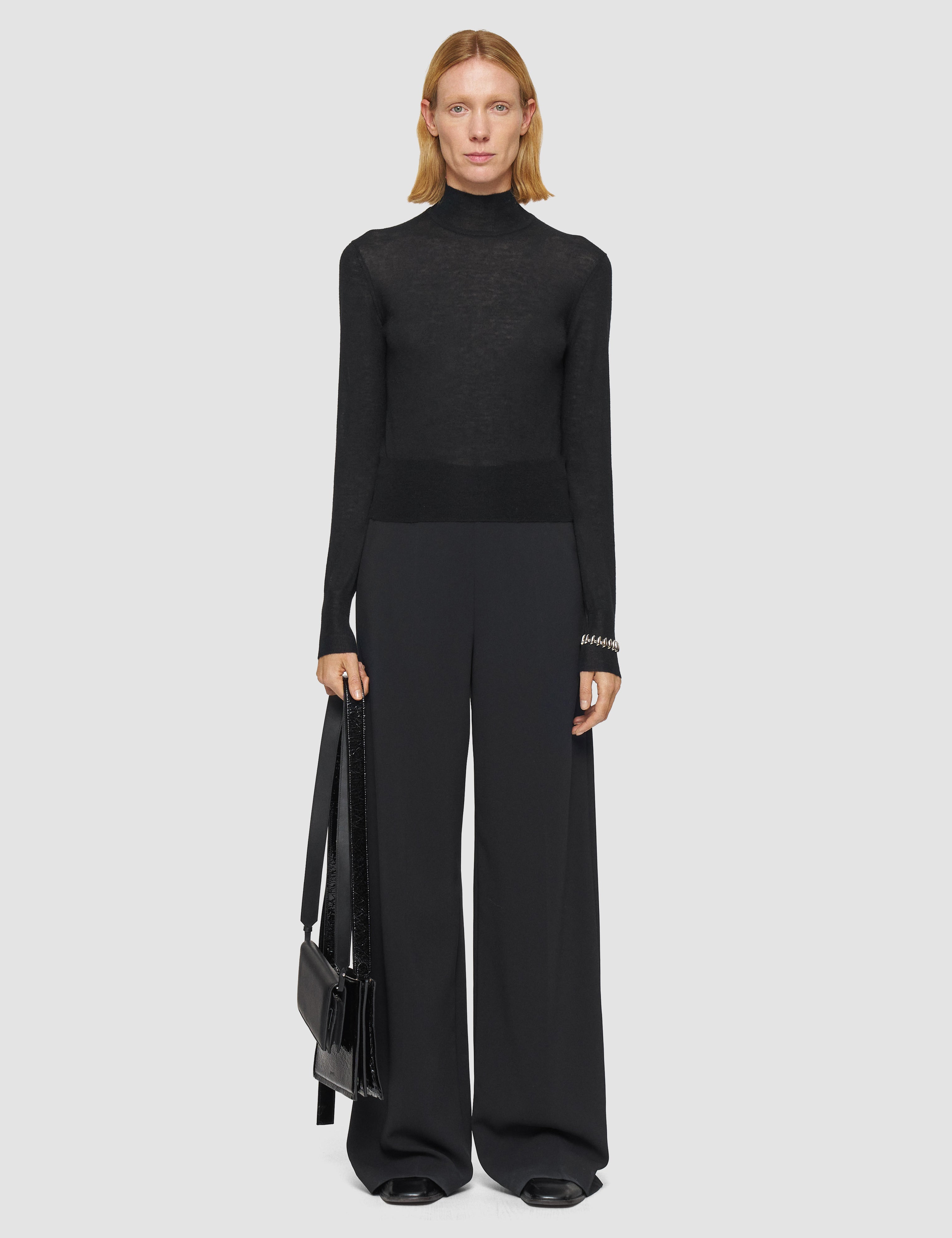Black Cashair High Neck Jumper - Joseph