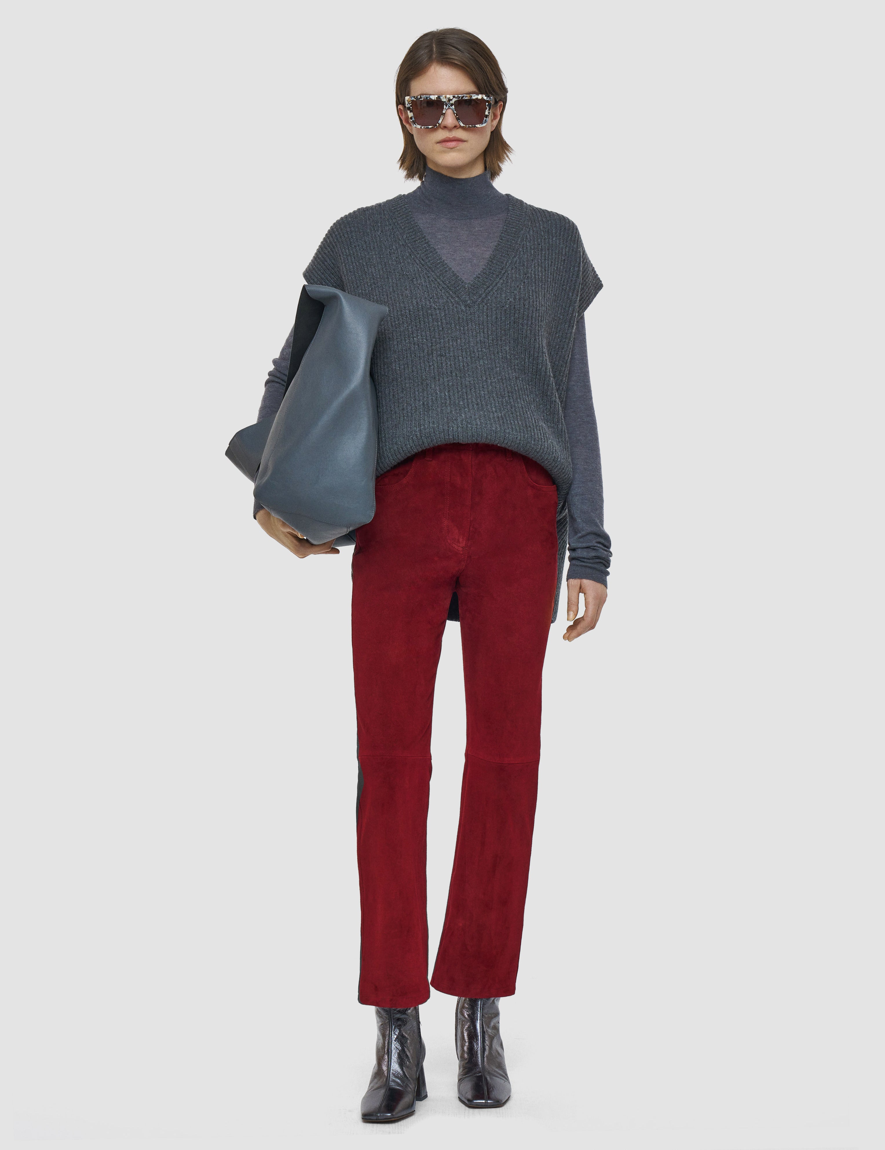 Red Duke Suede Stretch Trousers - Joseph