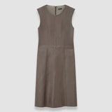 Brown Heidi Leather Stretch Dress - Joseph