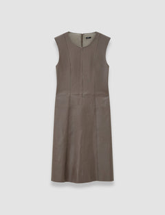 Brown Heidi Leather Stretch Dress - Joseph