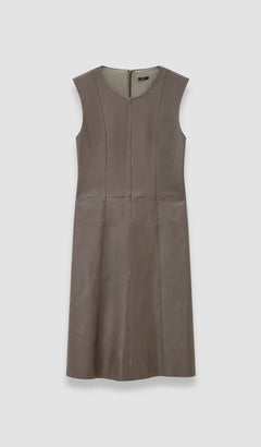 Brown Heidi Leather Stretch Dress - Joseph