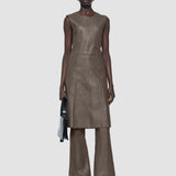 Brown Heidi Leather Stretch Dress - Joseph