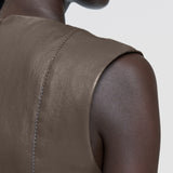 Brown Heidi Leather Stretch Dress - Joseph