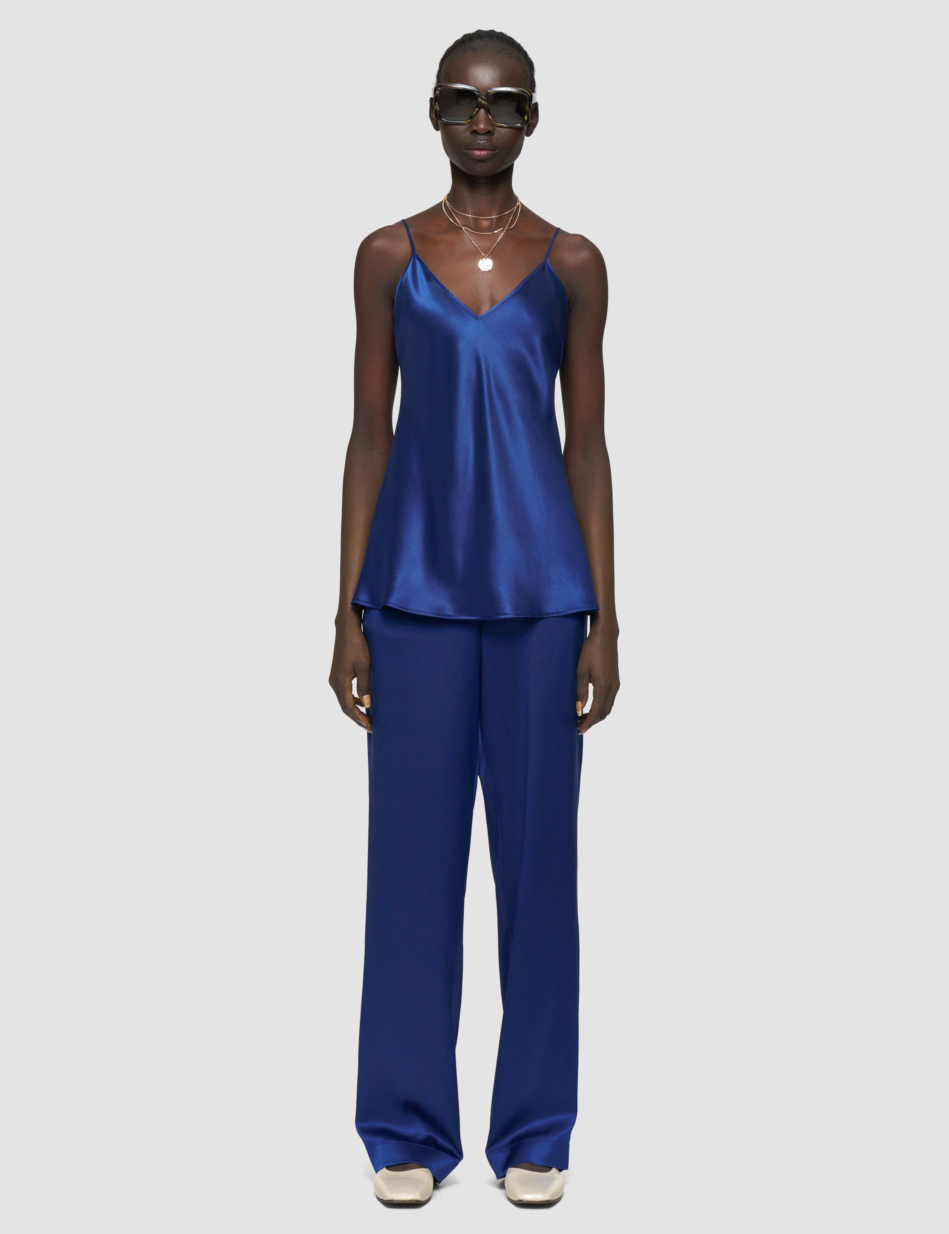Blue Clea Silk Satin Camisole - Joseph