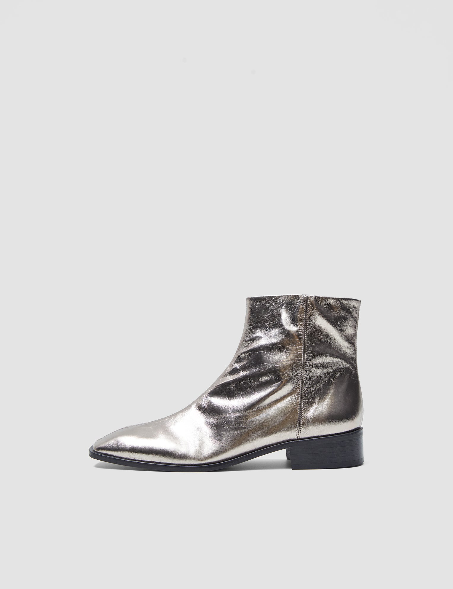 Gold Metallic Leather Ankle Boots - Joseph