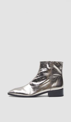 Gold Metallic Leather Ankle Boots - Joseph