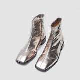 Gold Metallic Leather Ankle Boots - Joseph