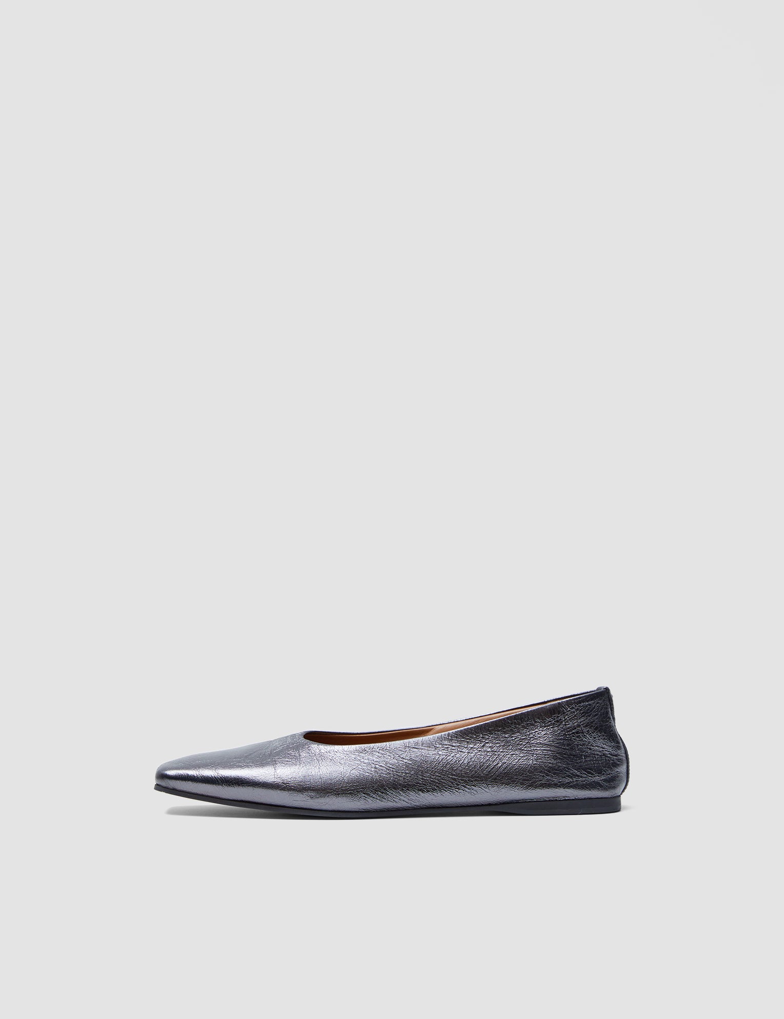 Silver Metallic Leather Ballerinas - Joseph