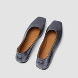 Silver Metallic Leather Ballerinas - Joseph