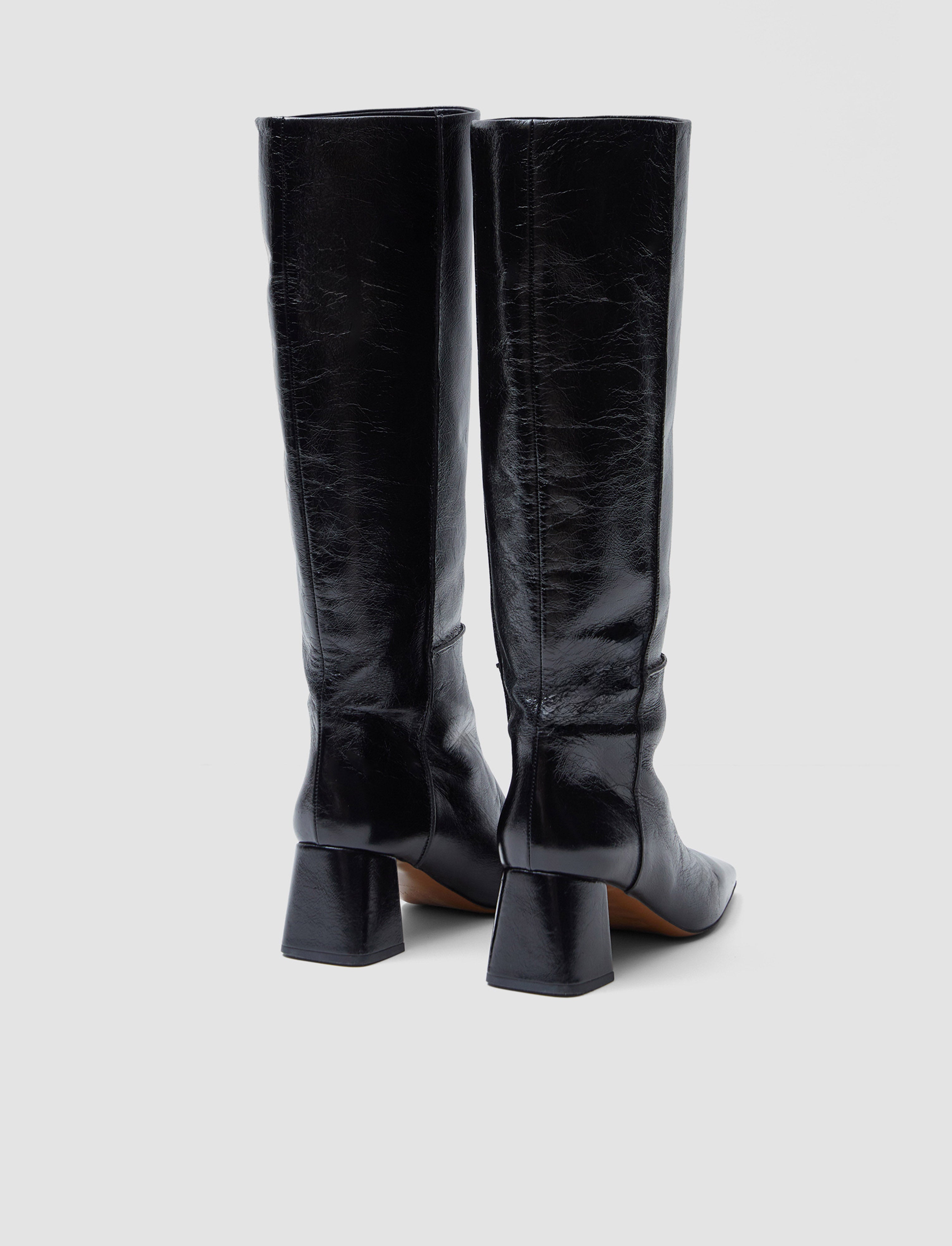 noir-bottes-montantes-en-cuir-verni-a-talon-JOSEPH