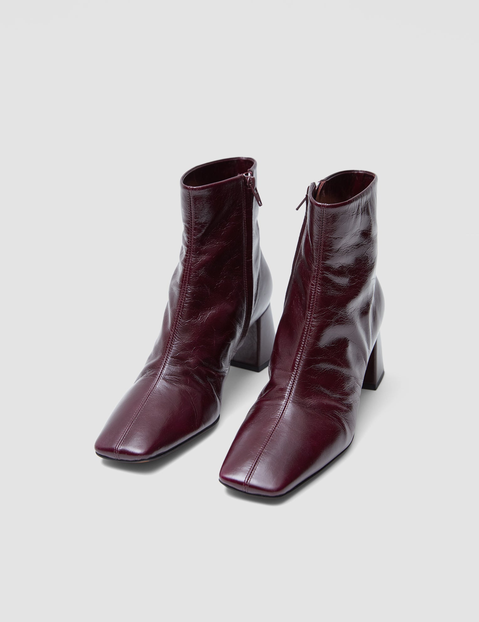Red Heeled Patent Leather Ankle Boots - Joseph